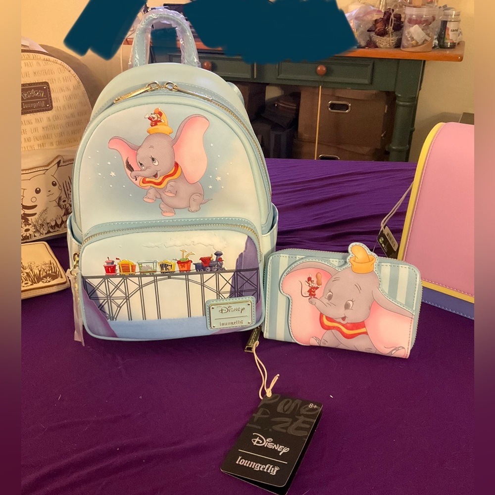 Disney Loungefly Dumbo Backpack & Wallet Set NWT